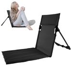 Folding Beach Chair Lightweight Camping Floor Chair with Storage Bag Portable Seats Low Beach Chair Fold up Chair Sun Lounger Back Chair for Fishing Barbecues Hiking Traveling Outside Activities