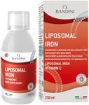 Bandini® Liposomal Iron - Liquid Food Supplement with Iron + Vitamin C - High Dosage, Absorption & Bioavailability - for Tiredness & Fatigue - Vegan & GMO Free - 250ml - 1 Month Supply - with Doser