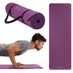 Gaiam Essentials Yoga Fitness & Exercise Mat, Purple, 72" L x 24" W x 10mm Thick