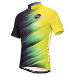 sponeed Mens Cycle Jerseys Bicycle Jacket Short Sleeved US Medium Black Yellow