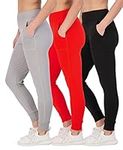 3 Pack: Womens Plus Size Jogger Yoga Pants Women Cuff Workout Joggers Tummy Control Sweatpants Pockets Gym Leggings Cuffed Exercise Gym Pant dupes Athletic Teen High Waisted Ladies - Set 6, 3X