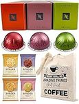 Nespresso Vertuo Coffee Capsules - El Salvador, Colombia, Mexico - 3 Boxes (30 Pods) Bundled with Border Biscuits Selection & Giftable Tote Bag