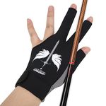 ANIMSWORD Professional Breathable and Comfortable Billiard Pool Gloves Fits on Right or Left Hand Adjustable Snooker Cue Sport Glove for Man and Woman. (Black, Small/Medium)