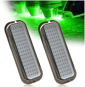 Goldlife B5 Underwater Boat Lights, Green 2x3000LM DC10-30V IP68, 316L Shell & Clear Lens, Marine Waterproof Lights for Yacht Boat Transom Pontoon Exterior Interior Deck Stern RV Fishing (B5-3)