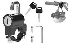 Bitnex Motorcycle Helmet Lock,Motorbike Accessories,Bike Handlebar Tubing Helmet Lock,Anti-Theft Helmet Safety Lock Metal 22mm-26mm Black with 2 Keys Motorcycle Accessories