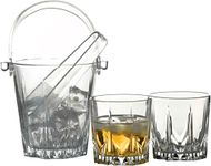 Pasabahce Karat Whisky Set of 6 Glasses & 1 Ice Bucket, 300 ML