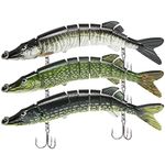 GOTOUR Fishing Lures Lifelike Multi Jointed Swimbait for Freshwater and Saltwater, Slow Sinking Hard Bait for Bass Trout Crappie Perch Pike Walleye, Pro Fishing Gear, Amazing Fishing Gifts for Men