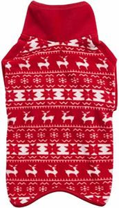 Blueberry Pet Warm Christmas Sweater for Large Dogs | Fleece Jacket 22" Back Length Ugly Dog Christmas Sweater with Reindeer & Snowflake