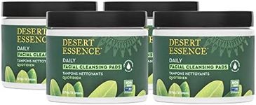 Desert Essene Daily Facial Cleansing Pads with Pure Australian Tea Tree, Witch Hazel, Calendula & Chamomile - Reduce Oil, Minimize Pores - Plant-Based Cleanser - Vegan, Non-GMO, Cruelty-Free - 50 Pads