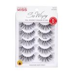 KISS So Wispy False Eyelashes Multipack #01, Full Bouncy Volume & Curl, Signature Wispy Effect, Quality Synthetic, Crisscross Pattern, Cruelty Free, Reusable and contact lens friendly, 5 Pairs