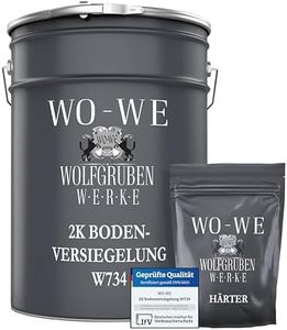 WO-WE 2K Epoxidharz Bodenversiegelung Bodenbeschichtung mit UV-Schutz Klar/Farblos - 9Kg