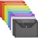 Plastic Wallets Folders - 40 Pack A4 Coloured Document Folder Plastic Popper Wallet with Button Closure - AVARTEK