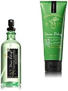 Bath and Body Works - Aromatherapy - Stress Relief - Eucalyptus & Spearmint - Pillow Mist & Body Cream - Gift Set – New 2017