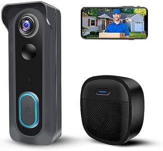 Video Doorbell Camera Wireless with Chime, 2K HD WiFi Smart Doorbell, Voice Changer, PIR Motion Detection, 2-Way Audio, Night Vision, 2.4G, IP66, Battery Powered, Works with Alexa & Google Home