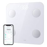 WYZE Digital Bathroom Body Weight Scale, High Precision Smart Step-on Technology, Tempered Glass, LED Display, Wireless App Body Fat Scale, Pet/Baby/Athlete Scale, 400 lb/180 kg White