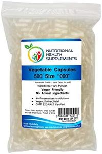 500 Size 000 Pullulan Empty Clear Veggie Caps Vegetable Vegetarian Vegan Capsules