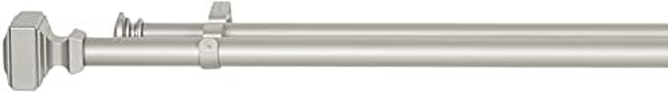 Amazon Basics 2,54 cm Double Curtain Rod with Square Finials, 1,83 to 3,65 m, Nickel