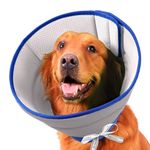 Boomaker Extra Soft Dog Cone Alternative After Surgery, Breathable Dog Cones for Large Medium Small Dogs, Lightweight Dog Recovery Collar for Pet, Adjustable E-Collars for Dog, Elizabethan Collar (XL)