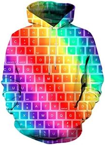 EOWJEED Unisex Realistic 3D Printed Hoodies Unisex Long Sleeve Sweatshirts Pullovers for Men Women with Big Pockets, Keyboard-jp39, Medium