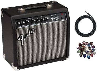 Fender Frontman 20G Guitar Combo Amplifier - Black Bundle with Instrument Cable and Picks