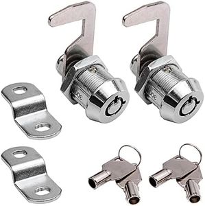 WOOCH Toolbox Lock Tubular Cam Replacement Lock Hook Cam Keyed Alike (5/8 Inch, Chrome Finish, 2 Pack)