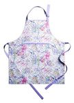 Maison d' Hermine Apron 100% Cotton 1 Piece Adjustable Neck Strap Easter Apron with Center Pocket & Long Ties for Chef, Women & Men Parties Wedding use, Floral Love - Spring/Summer (70 cm x 85 cm)