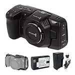 Blackmagic 4K Pocket Design Cinema Camera | Up to 2.6K 120 Raw for Super16 Lenses, 13-Stop Dynamic Range with 3D LUT Support, 4/3" Sized HDR Sensor, Smallrig Cage, Waith Battery & Charger Bundle Set