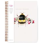 Lola Design - B5 Spiral Notebook Organiser, Botanical Bee Design - Planners & Journals - Wiro Bound Notebook with To-Do Lists & Priorities Section - 176x250mm, 250 Lined Pages