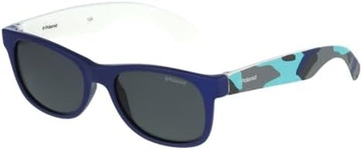 Polaroid Kids' P0300 Y2 T6D Sunglasses, Bluette Camouflage Blue/Grey Polarized, 43