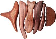 ZYQY Wood Gua Sha Tools Set - 6 Piece Professional Red Wood Fascia Massage Trigger Points Acupuncture Massage Tools for Muscle Relaxation and Soreness Relief