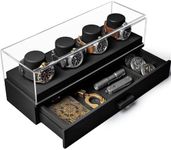 Elevate Your Watch Collection with The Watch Deck – Premium Watch Display Case for 4 Watches – Unique Birthday Gift for Men – Wooden Mens Watch Box & Watch Case – Lifetime Assurance Included