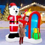 Twinkle Star 6FT Christmas Inflatables Decorations, Lighted Polar Bear Mailing Letter to Santa Scene, Mailbox Blow Up Indoor Outdoor Xmas Decor Lawn Yard Garden Decor