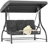 3-Seat Outdoor Porch Swing Glider w