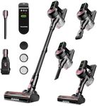 Cordless Vacuum Cleaner, 40Kpa 45Mins Vacuum Cleaners for Home, 8-in-1 Lightweight Stick Vacuum with Powerful Suction, Anti-tangle Wireless Vacuum for Carpet, Tile, Pet Hair, Hardwood Floors, Black