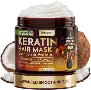Hair Mask for Dry Damaged Hair with Collagen, Biotin, Argan Oil - Helps Repair Hair and Reduce Damage from Heat, Sun, Coloring - Moisturizing Keratin Hair Mask for Split Ends, Hair Loss and Breakage
