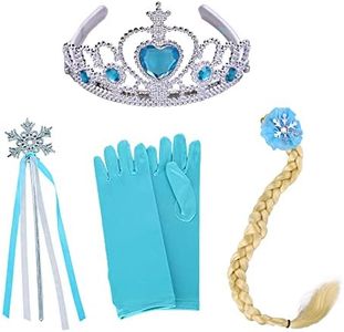 Butterfly Craze 4-Piece Accessory Set - Includes a Tiara, Gloves, Wand & Braid For Ice Queen Dress Up, Costume Parties, Playtime, & Pretend Play for Toddlers, Unleash Your Child's Inner Snow Princess