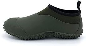 SYLPHID Men's Garden Shoes Women's Rain Shoe Waterproof Neoprene Camp Booties for Camping, Lawn Care, Gardening and Yard Work, Dark Green, 10 Women/9 Men