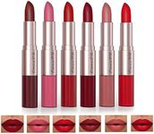 Joyeee 2 in 1 Lipstick and Lipgloss Set Dual Head Matte Liquid Lipstick Nude Lipcolor Long Lasting Waterproof Lip Tint Gift Kit for Women Girls Mother Teacher Daily Travel Party Use (6 PCS)