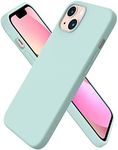 ORNARTO Compatible with iPhone 13 Case 6.1, Slim Liquid Silicone 3 Layers Full Covered Soft Gel Rubber Case Cover 6.1 inch-Mint Green