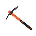 LUBAN Mattock Hoe Pick Axe with Heavy Duty Forged Adze and Ergonomic Non-Slip Handle 15-inch for Gardening, Hunting, Landscaping Outdoor