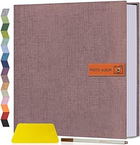 Popotop Large Photo Album Self Adhesive 4x6 5x7 8x10 Scrapbook Album DIY Picture Book,Gifts for Mom,Family Baby and Wedding,with Metal Pen and Plastic Board