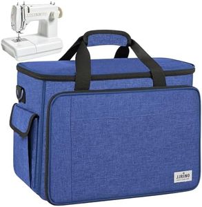 JJRING Sewing Machine Carrying Case, Portable Sewing Machine Bag with Shoulder Strap, Heavy Duty Sewing Machine Tote Suitable for Standard Sewing Machines, Blue