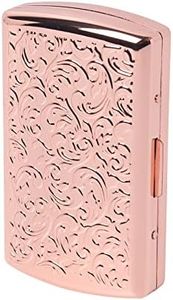 Metal Cigarette Case Holds 10-12 Regular Size Cigarettes for 85mm Cigarette (Rose Gold)