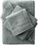 Cariloha 600 GSM Bamboo & Turkish Cotton 3 Piece Towel Set - Odor Resistant, Highly Absorbent - Set Includes 1 Bath Towel, 1 Hand Towel & 1 Washcloth - Ocean Mist