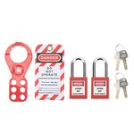 Lock Picking Kit, Lockout Tagout Kit with Safety Hasp Padlock Loto Tag Keys Tamper Proof for Industrial Equipment(1.5"（FHS-02L))