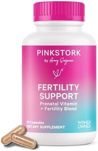 Pink Stork Fertility Supplements for Women - Prenatal Multivitamin with Ovulation, Conception, & Hormone Balance Support - 17 Vitamins & Inositol, Ashwagandha, & Vitex - 60 Capsules