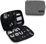 BAGSMART Electronics Organizer Travel Case, Small Travel Cord Organizer Bag for Travel Essentials, Travel Tech Organizer as Travel Accessories for Men Women, Cable Organizer for Phone, SD Card, Grey