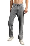 Hubberholme Men Summer Cotton Relaxed Fit Mid-Rise Jeans Grey