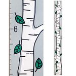 Headwaters Studio Wooden Ruler Growth Chart for Kids, Boys & Girls - Height Chart & Height Measurement for Wall - Kids Nursery Wall Decor & Room Hanging Wall Decor - Birch Tree with Green Leaves