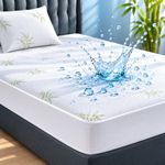 Aaf Textiles Waterproof Mattress Protector Double – Soft Bamboo Mattress Protector with 40cm Deep Pocket Fit – Breathable & Hypoallergenic Bed Cover – Noiseless, Washable & Durable Shield (137x190cm)